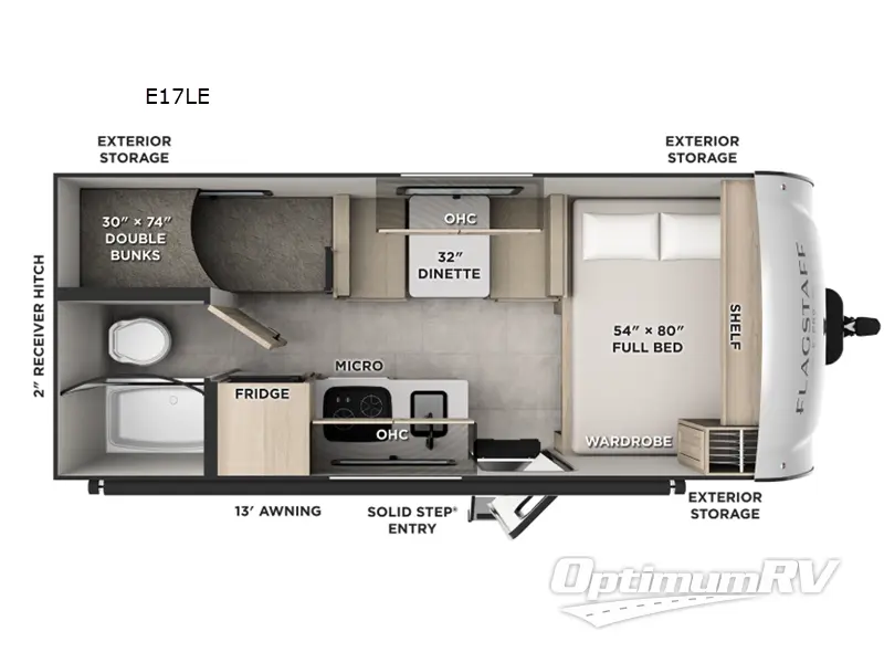 2026 Forest River Flagstaff E-Pro E17LE RV Floorplan Photo