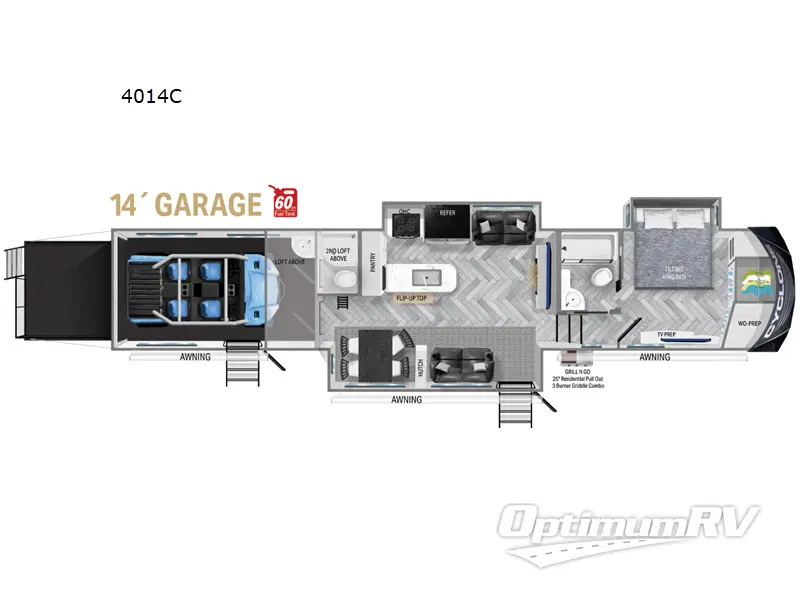 2023 Heartland Cyclone 4014C Floorplan Photo