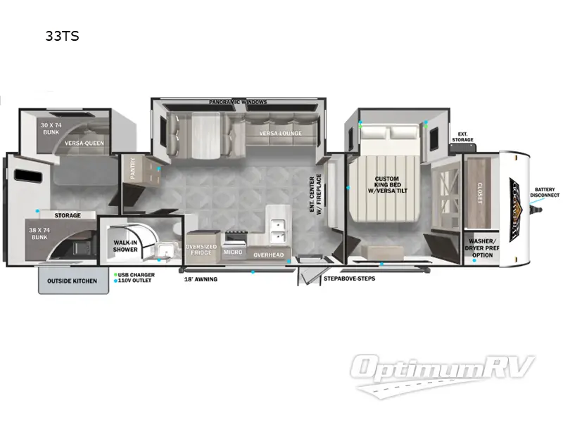 2024 Forest River Wildwood 33TS Floorplan Photo