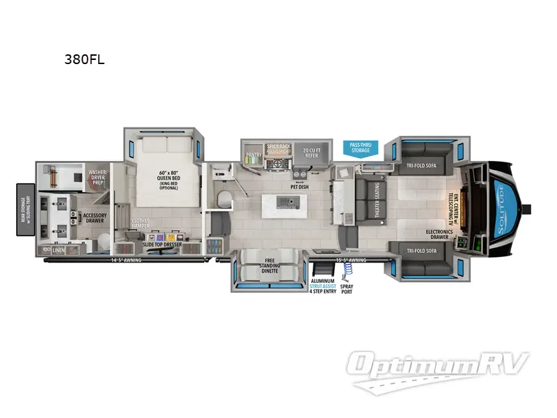 2025 Grand Design Solitude 380FL Floorplan Photo