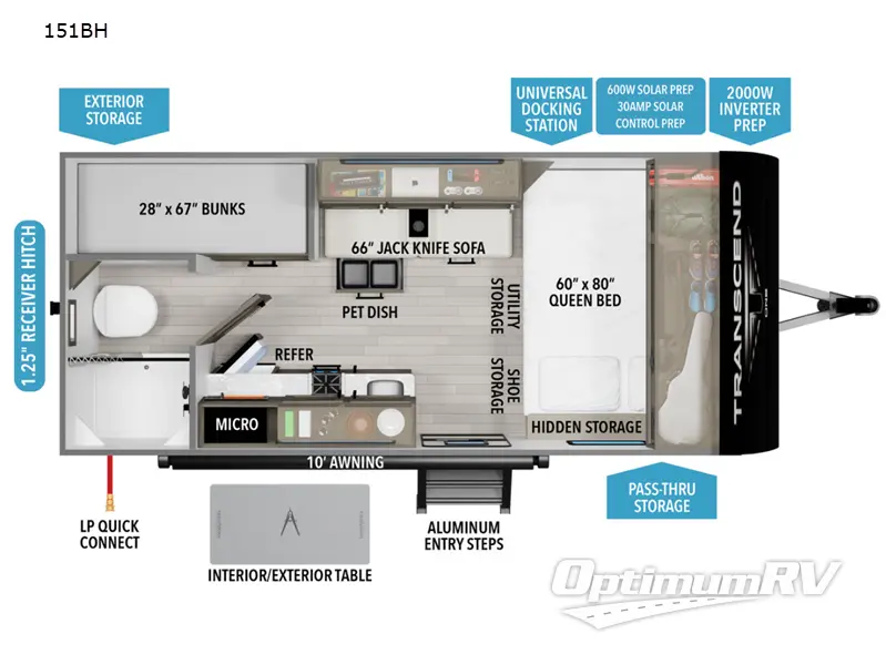 2026 Grand Design Transcend One 151BH Floorplan Photo