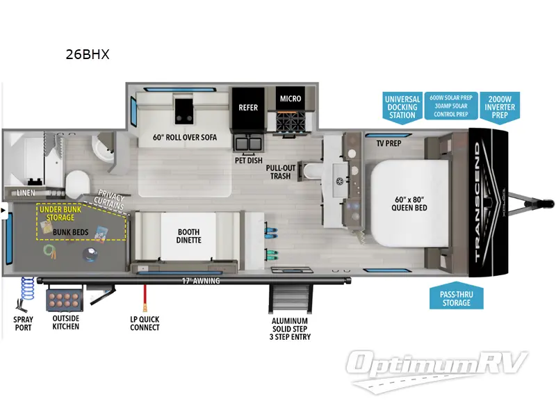 2026 Grand Design Transcend Xplor 26BHX Floorplan Photo
