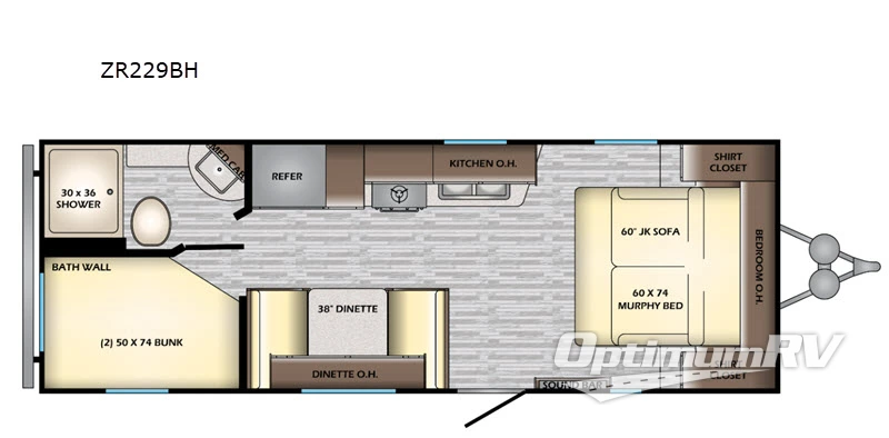 2020 CrossRoads Zinger Lite ZR229BH Floorplan Photo