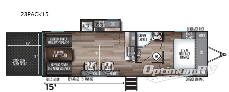 2020 Forest River Cherokee Wolf Pack 23PACK15 Floorplan Photo