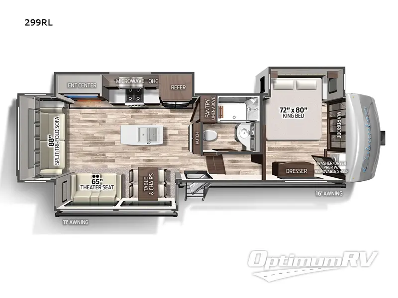 2022 Palomino Columbus 299RL Floorplan Photo