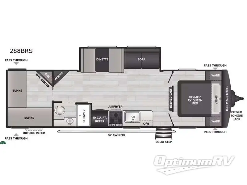 2027 Keystone Hideout 288BRS Floorplan Photo