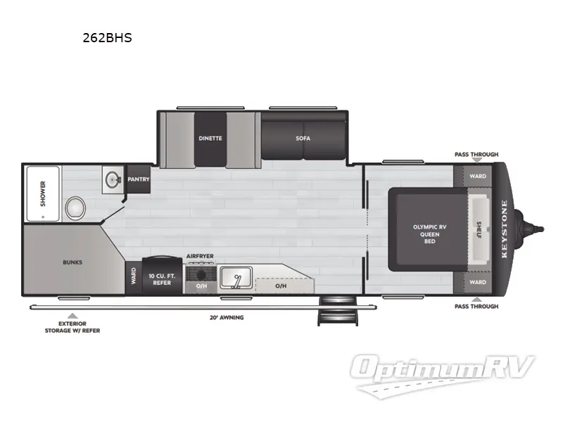 2027 Keystone Hideout 262BHS RV Floorplan Photo