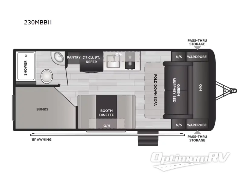 2025 Keystone Hideout Sport Single Axle 230MBBH Floorplan Photo