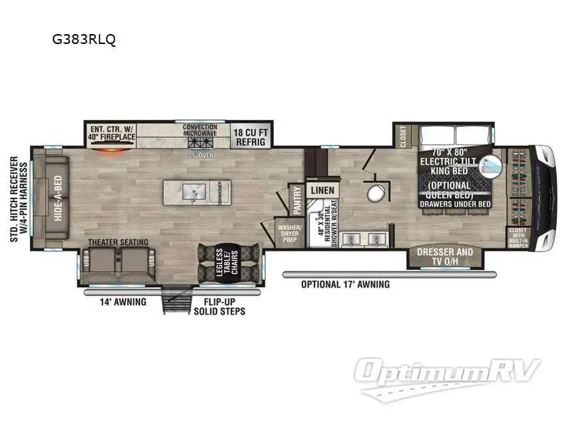 2024 KZ Durango Gold G383RLQ RV Floorplan Photo