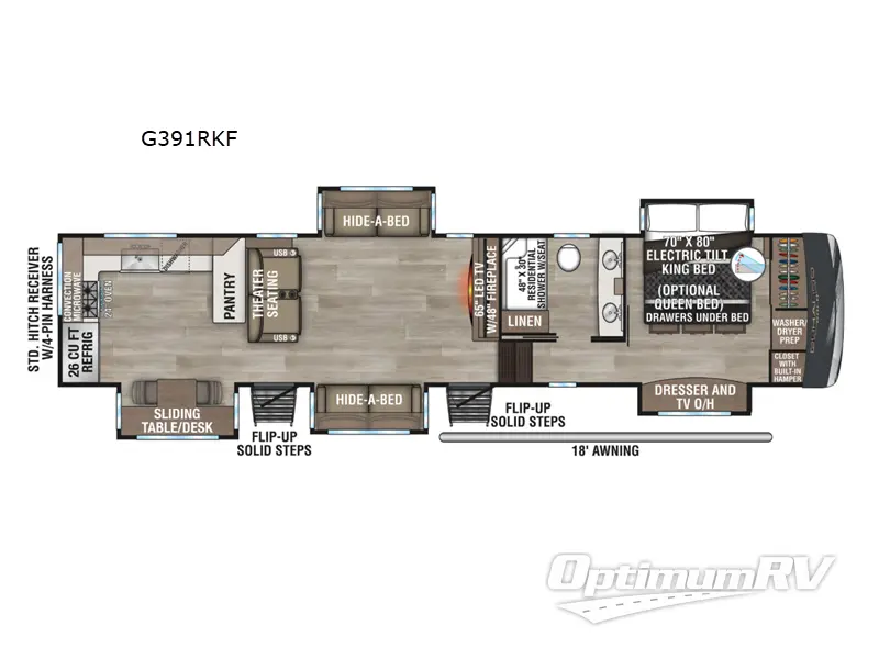 2025 KZ Durango Gold G391RKF Floorplan Photo