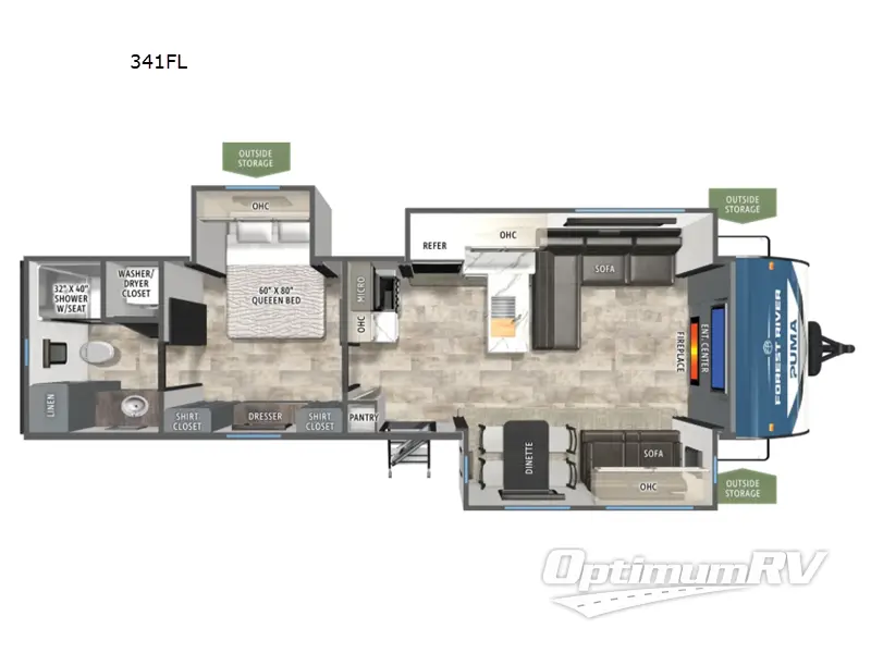 2027 Forest River Puma 341FL RV Floorplan Photo