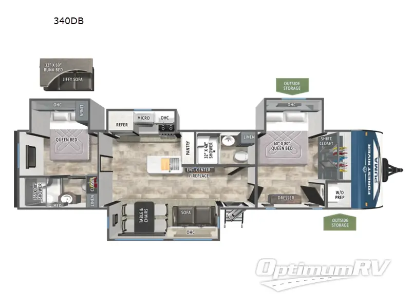 2027 Forest River Puma 340DB Floorplan Photo