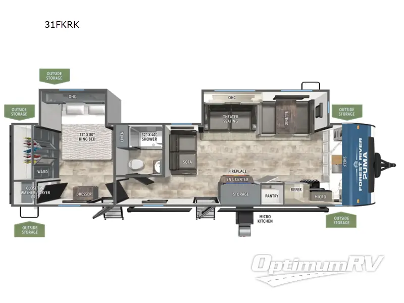 2027 Forest River Puma 31FKRK Floorplan Photo