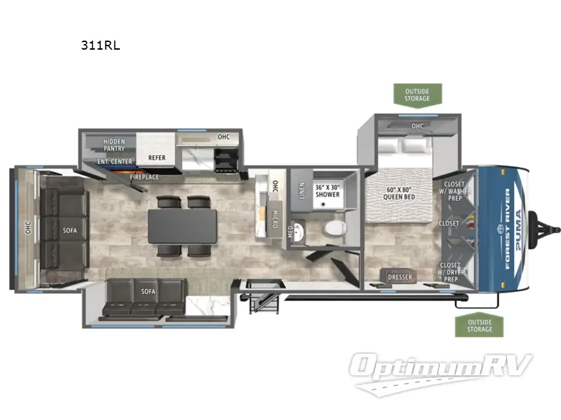2027 Forest River Puma 311RL Floorplan Photo
