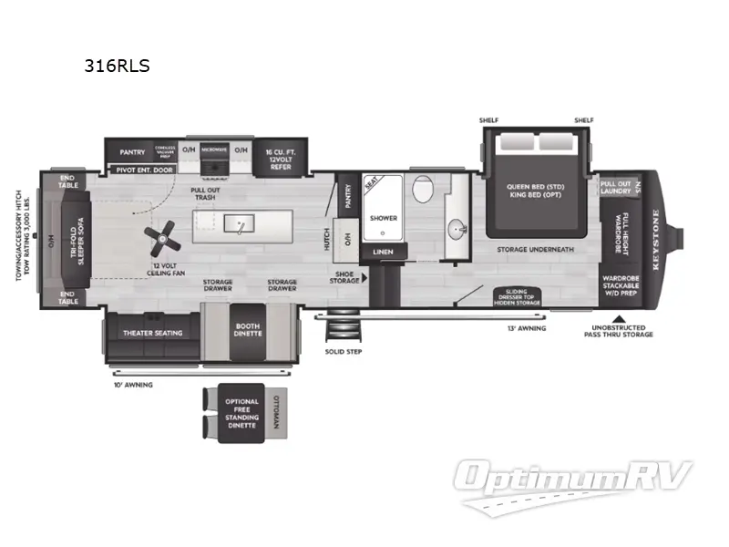 2026 Keystone Cougar 316RLS RV Floorplan Photo