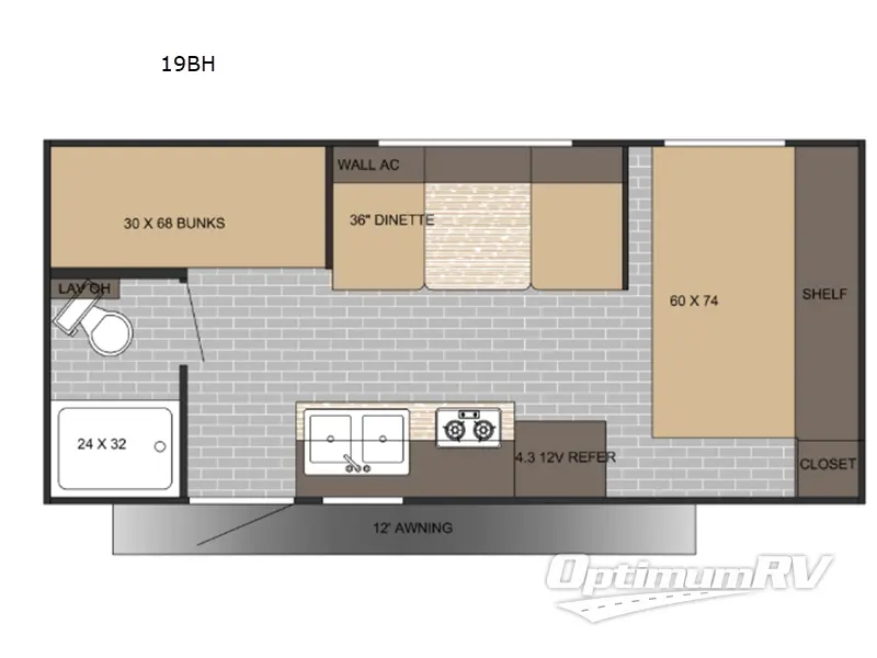 2026 Sunset Park Sun Lite LTD 19BH RV Floorplan Photo