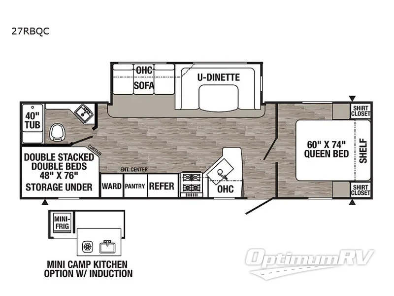 2019 Palomino Puma XLE Lite 27RBQC RV Floorplan Photo