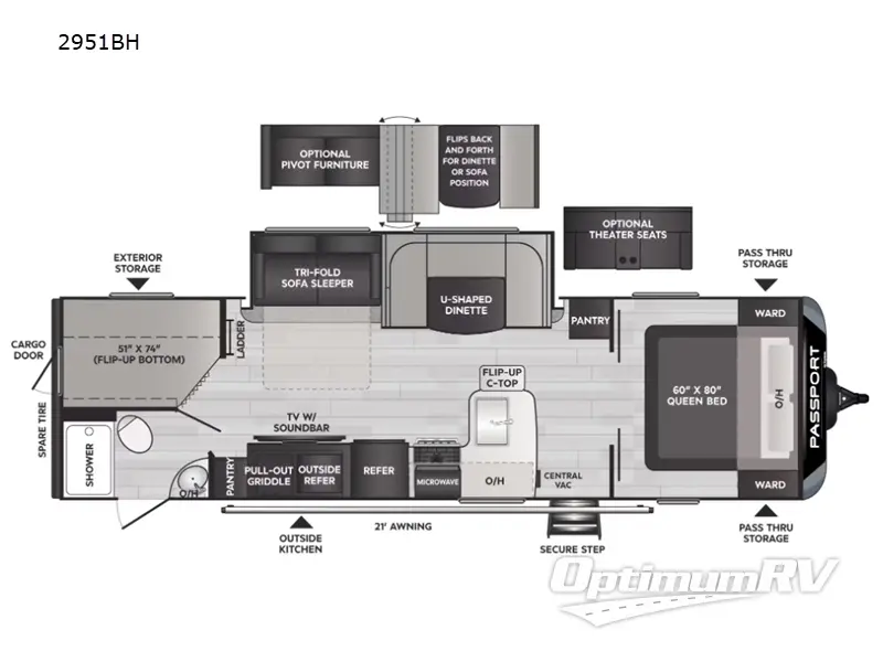 2023 Keystone Passport GT 2951BH Floorplan Photo