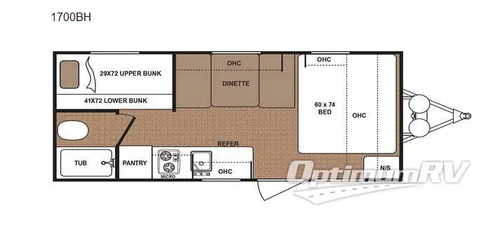 2016 Dutchmen Aspen Trail 1700BH Floorplan Photo