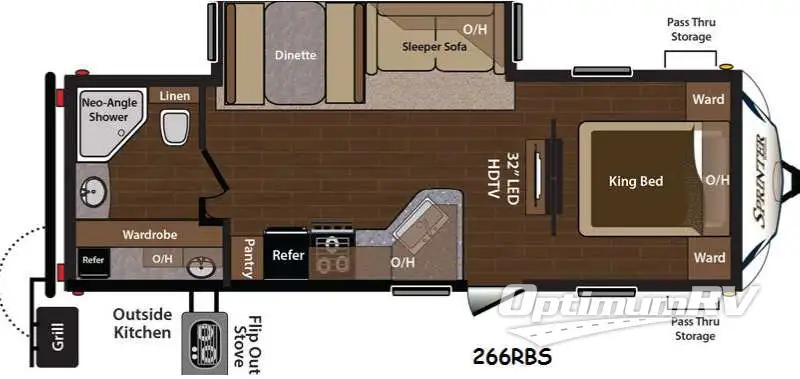 2015 Keystone Sprinter 266RBS Floorplan Photo