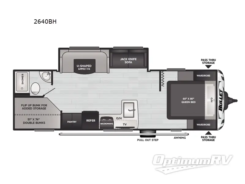 2024 Keystone Bullet Crossfire Double Axle 2640BH RV Floorplan Photo