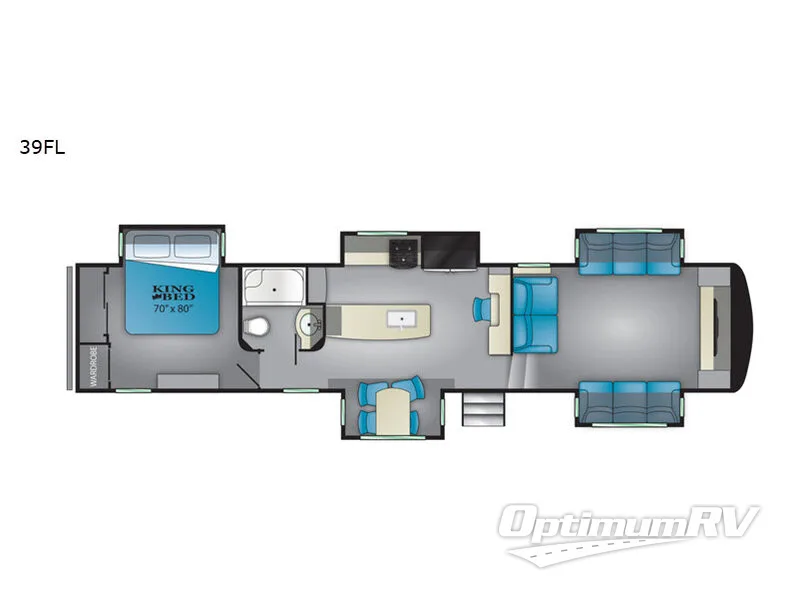 2020 Heartland Bighorn Traveler 39FL Floorplan Photo