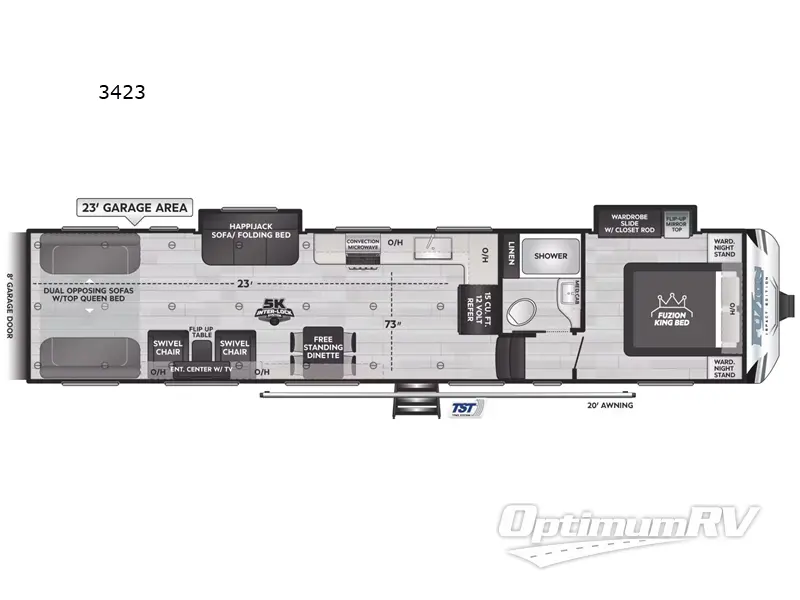 2024 Keystone Fuzion Impact Edition 3423 RV Floorplan Photo