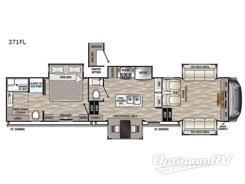 2021 Forest River Cedar Creek 371FL RV Floorplan Photo