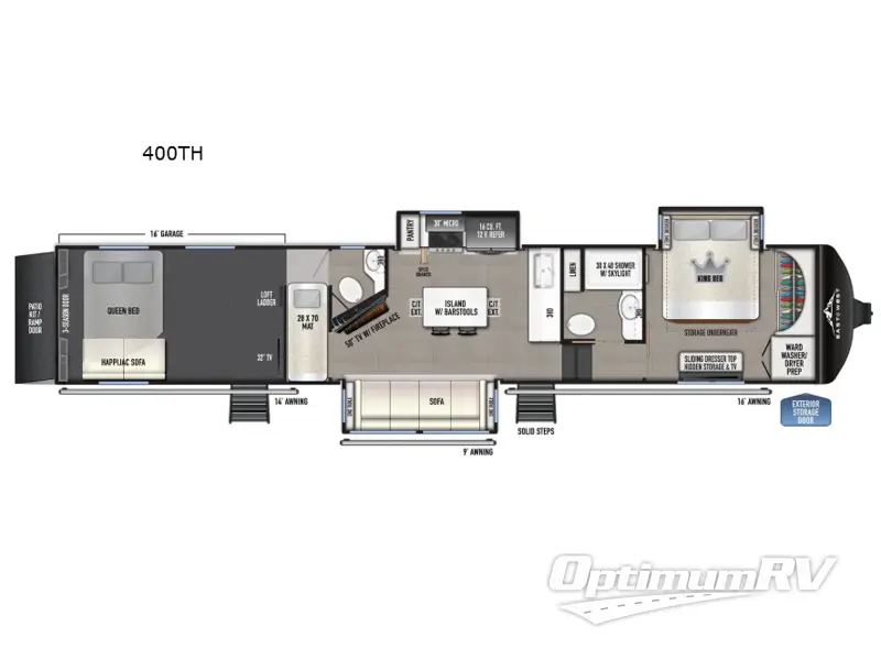 2026 East To West Takoda 400TH Floorplan Photo