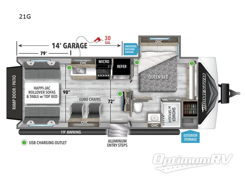 2023 Grand Design Momentum G-Class 21G Floorplan Photo