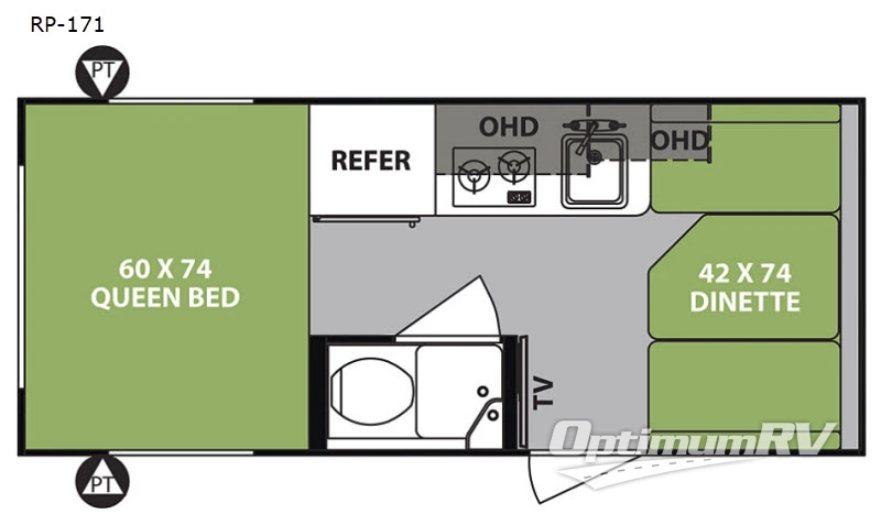 2018 Forest River R Pod RP-171 Floorplan Photo