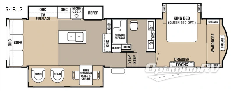 2018 Forest River Cedar Creek Hathaway Edition 34RL2 Floorplan Photo