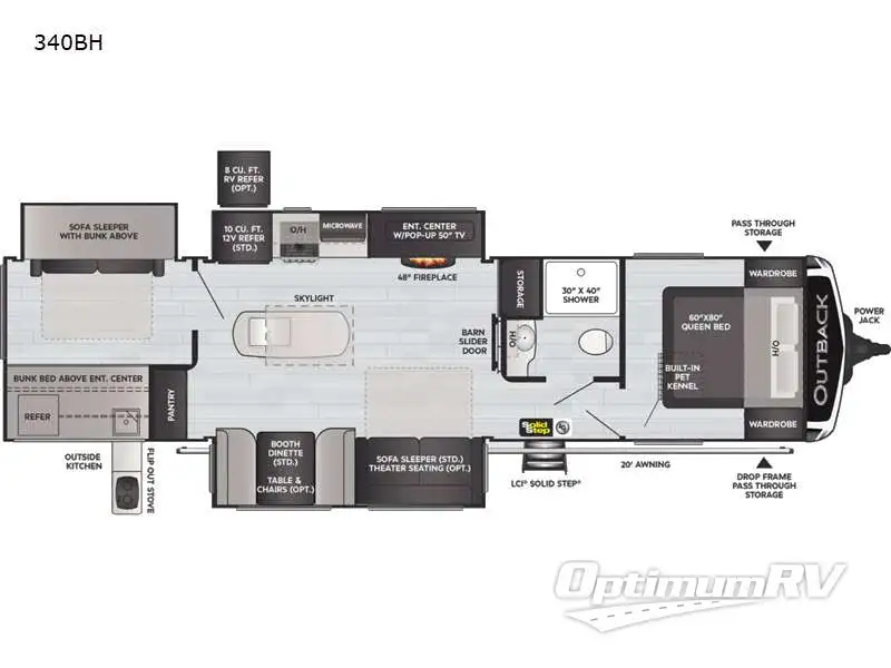 2021 Keystone Outback 340BH RV Floorplan Photo