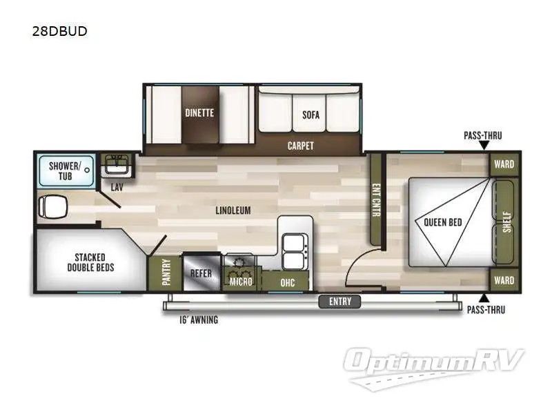 2023 Forest River Wildwood 28DBUD RV Floorplan Photo