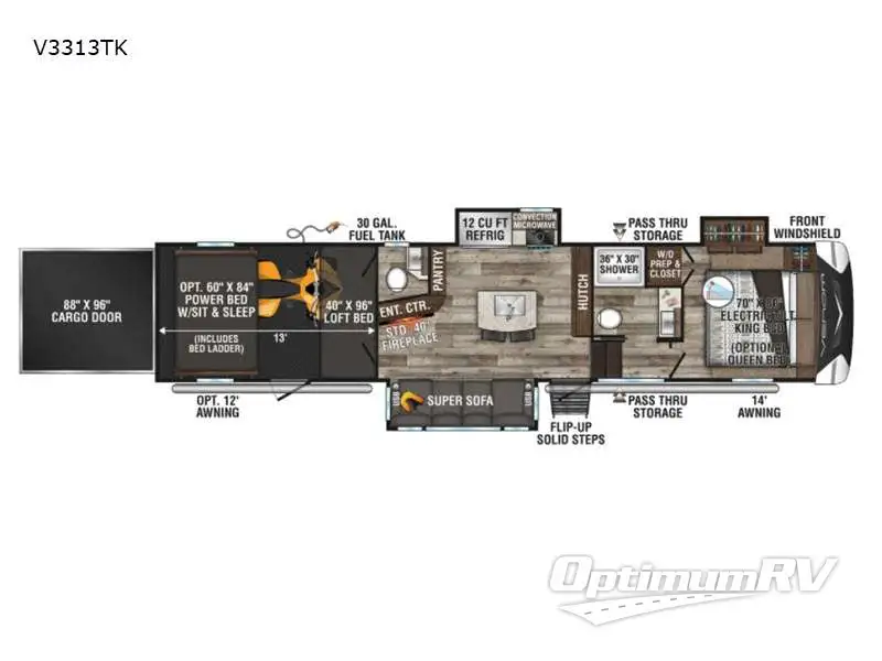 2021 KZ Venom V-Series V3313TK Floorplan Photo
