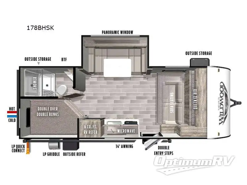 2021 Forest River Wildwood FSX 178BHSK Floorplan Photo