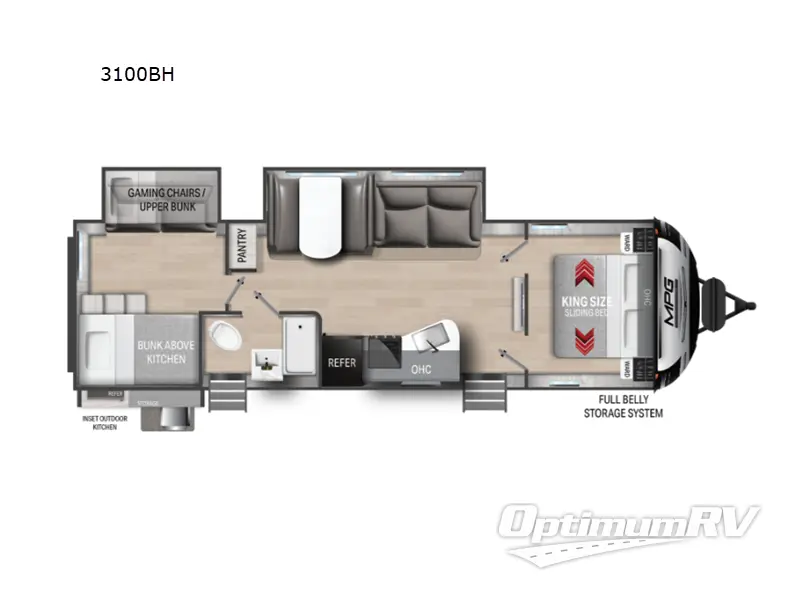 2023 Cruiser MPG 3100BH Floorplan Photo