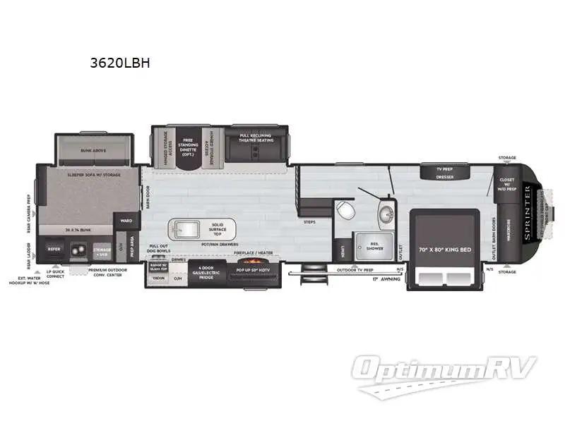 2021 Keystone Sprinter Limited 3620LBH Floorplan Photo
