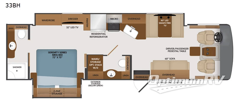 2020 Fleetwood Fortis 33HB Floorplan Photo