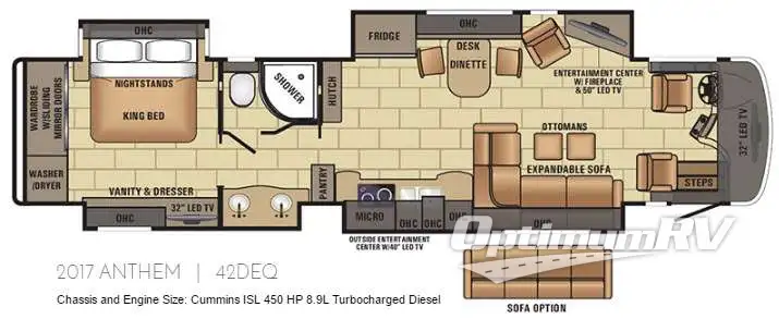 2017 Entegra Anthem ANTHEM 42DEQ Floorplan Photo