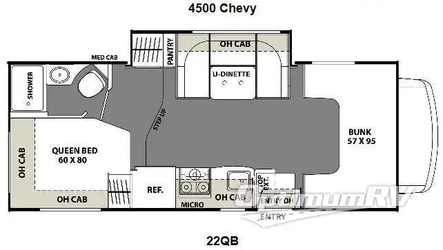 2015 Coachmen Freelander 22QB Chevy 4500 Floorplan Photo