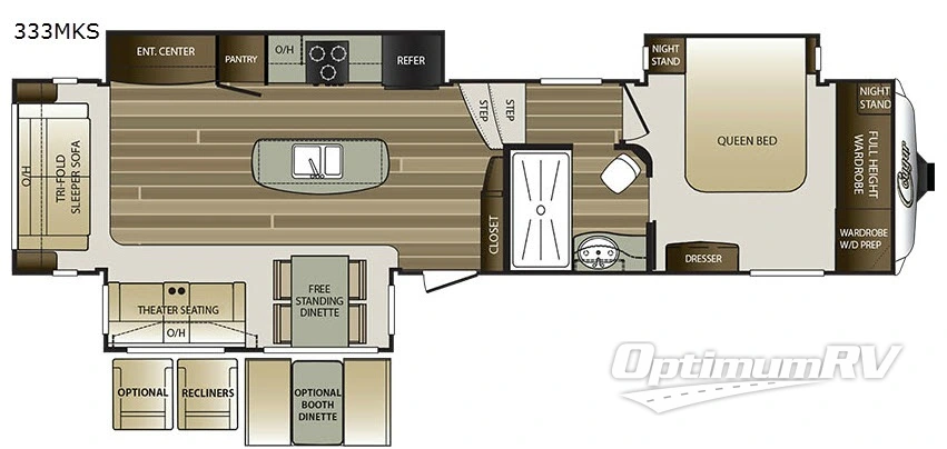 2018 Keystone Cougar 333MKS RV Floorplan Photo