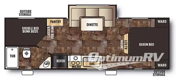 2014 Forest River Cherokee Grey Wolf 23DBH Floorplan Photo