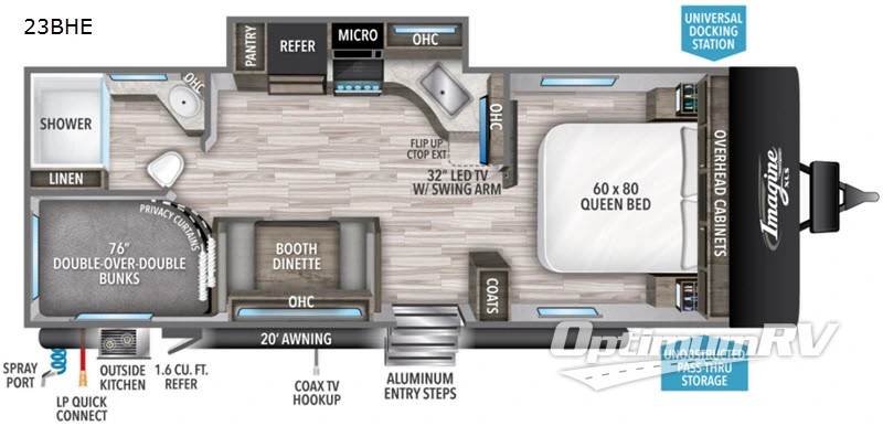 2020 Grand Design Imagine XLS 23BHE RV Floorplan Photo