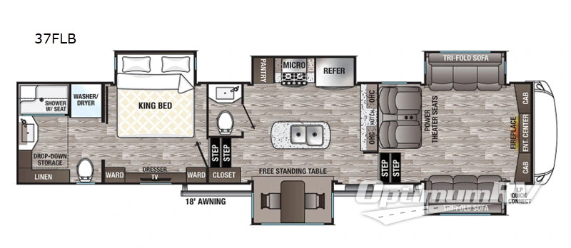 2021 Forest River Cedar Creek Silverback 37FLB RV Floorplan Photo