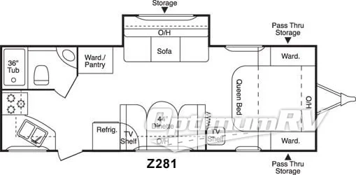 2004 Keystone Zeppelin Z 281 RV Floorplan Photo