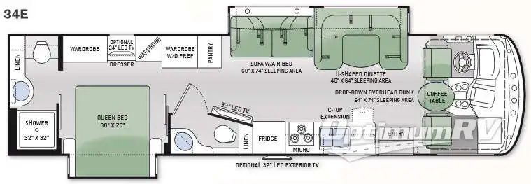 2015 Thor Hurricane 34E Floorplan Photo