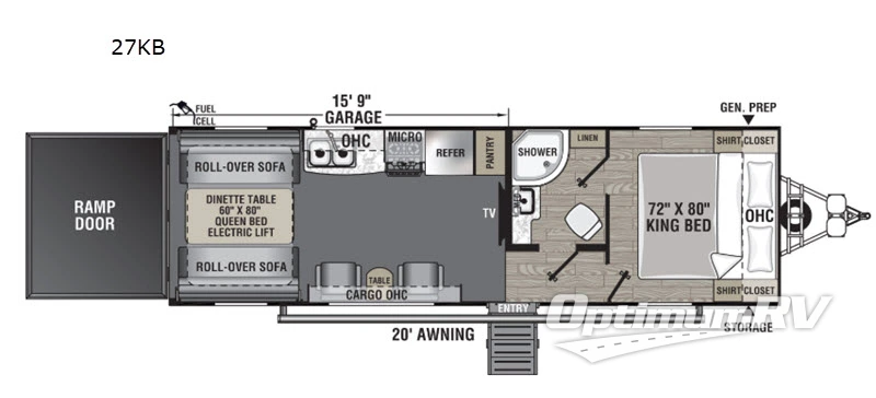 2020 Coachmen Adrenaline 27KB Floorplan Photo