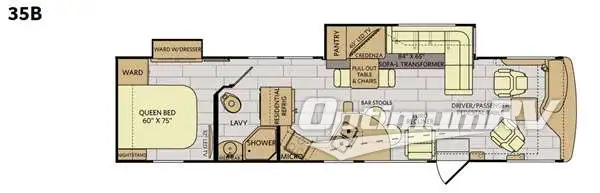 2016 Fleetwood Excursion 35B Floorplan Photo