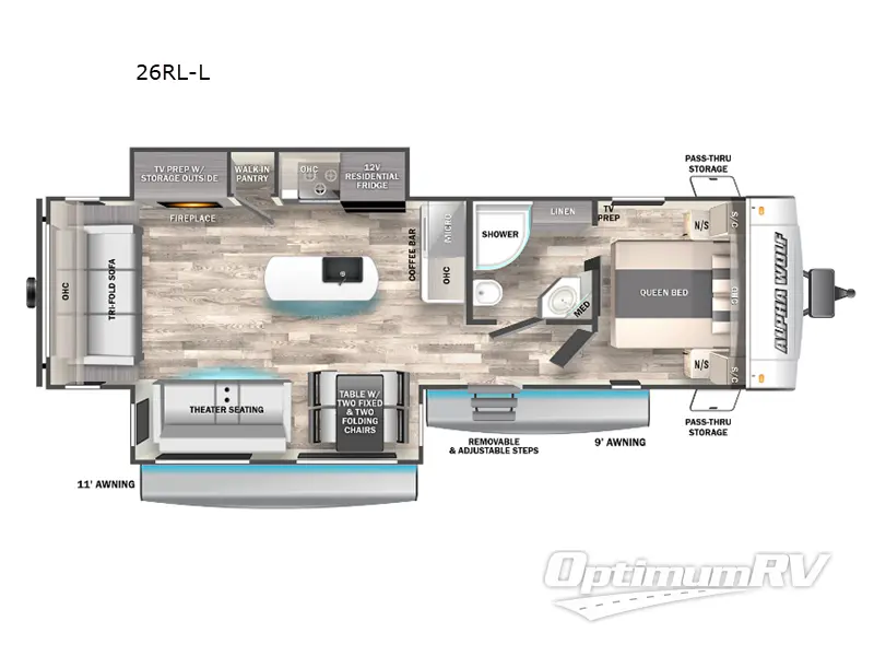 2023 Forest River Cherokee Alpha Wolf 26RL-L Floorplan Photo